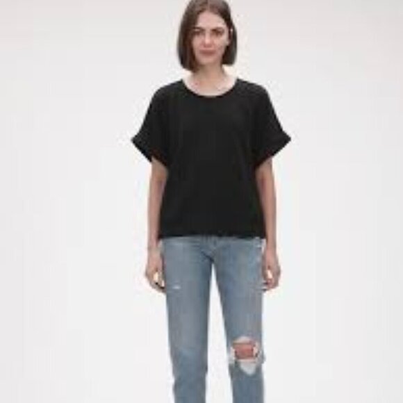 GAP True Black Gauzy Tee Short Sleeve Round Neck Size S - Picture 3 of 12
